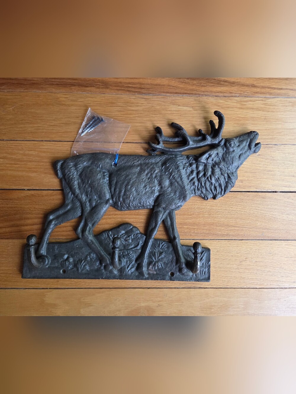 Vintage Rustic Cast Iron  Elk Wall Hook Rack - Home Wall Decor